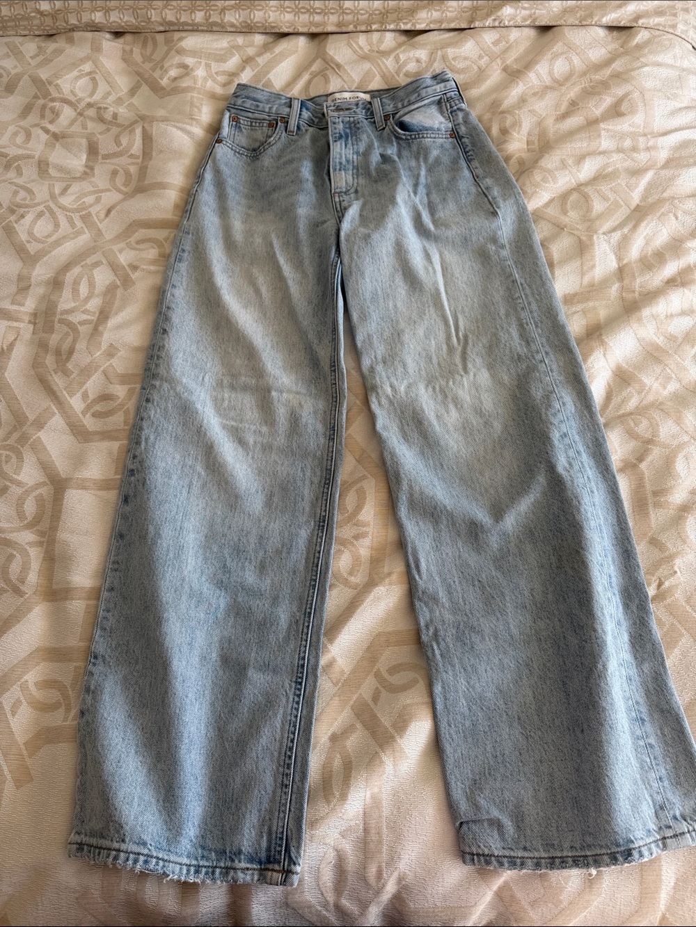Denim Forum Light Blue Wide Leg Jeans